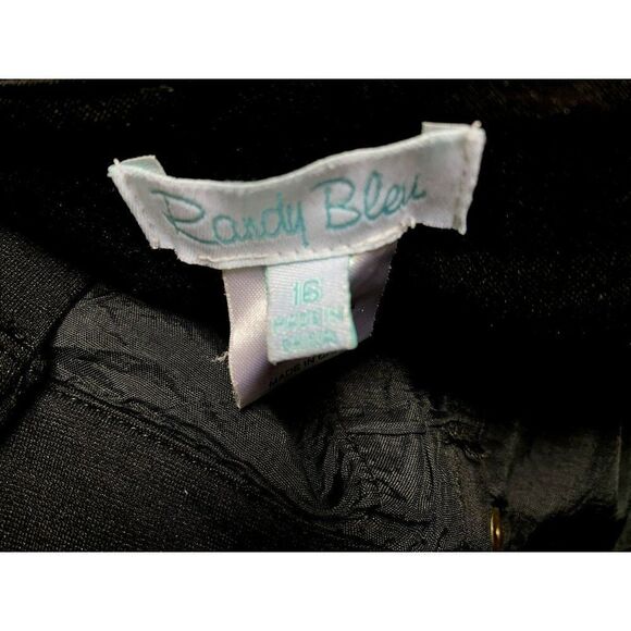 Randy Bleu Black Hi-rise Straight Leg Stretch Ankle Jeans Sz16 Classic 5 Button - Picture 4 of 5